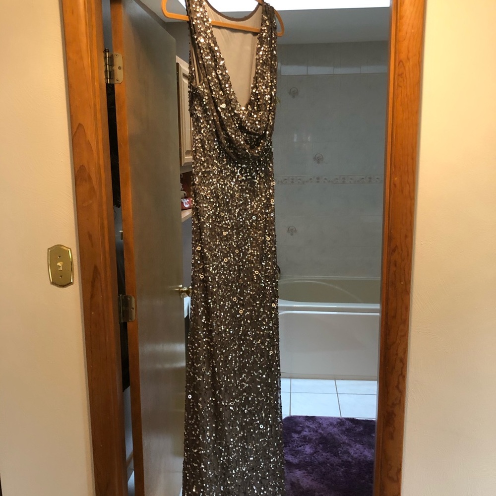 Floor length beaded gown